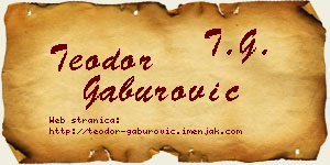 Teodor Gaburović vizit kartica